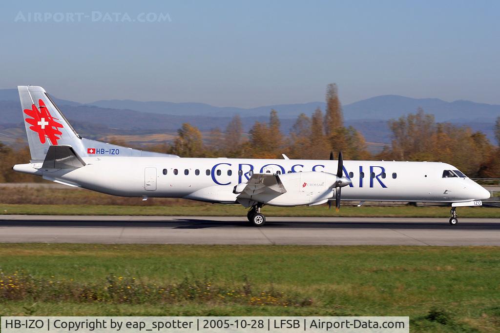 HB-IZO, 1995 Saab 2000 C/N 2000-029, departing runway 16