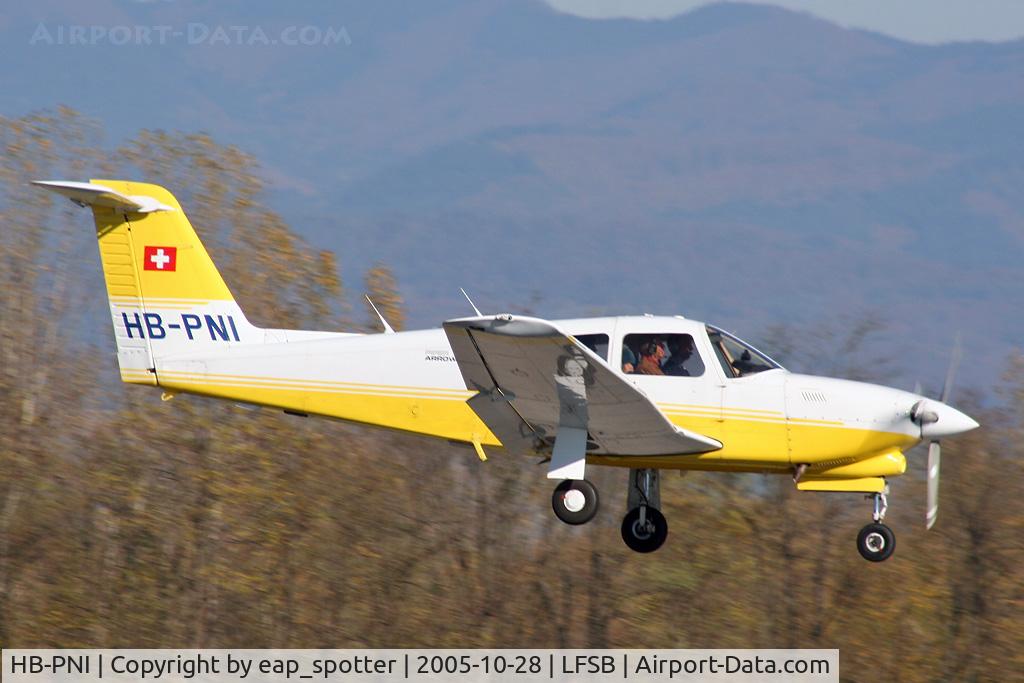 HB-PNI, 1984 Piper PA-28RT-201T Turbo Arrow IV C/N 28R-8431018, landing on runwy 16