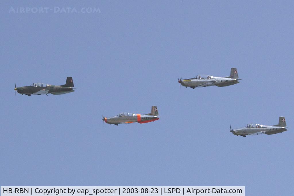 HB-RBN, 1956 Pilatus P3-03 C/N 330-12, HB-RBN - HB-RCH - HB-RCL - HB-RCJ - four Pilatus P3 on airdisplay at Dittingen