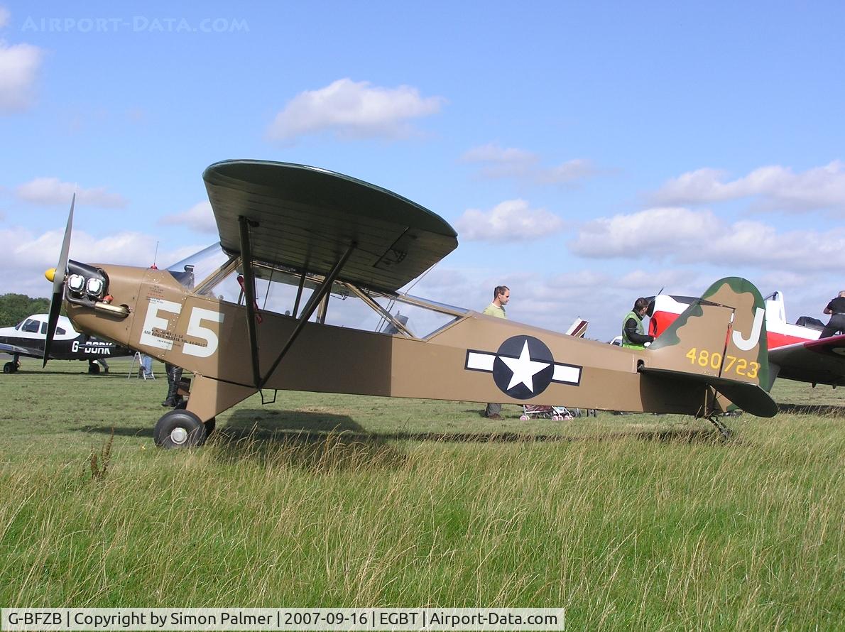 G-BFZB, 1947 Piper L-4J Grasshopper (J3C-65D) C/N 13019, Piper Cub in wartime markings at Turweston fly-in