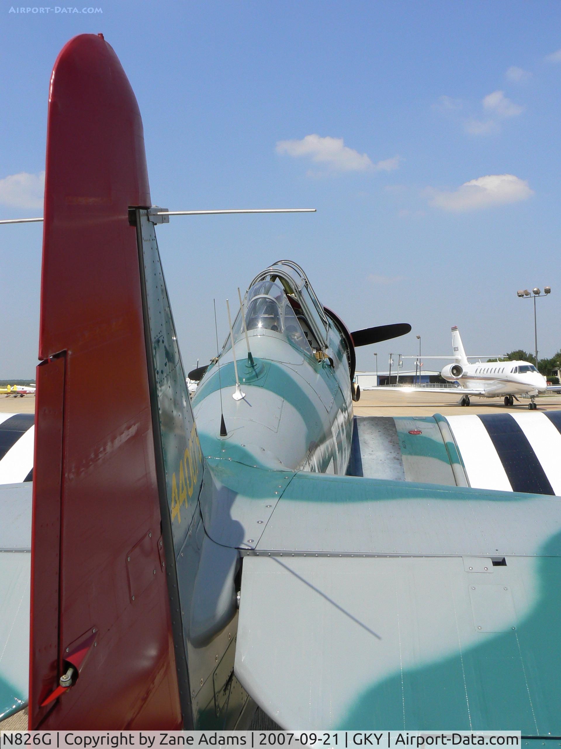 N826G, 1952 North American AT-6G Texan C/N SA 075, on the ramp at Arlington Muni