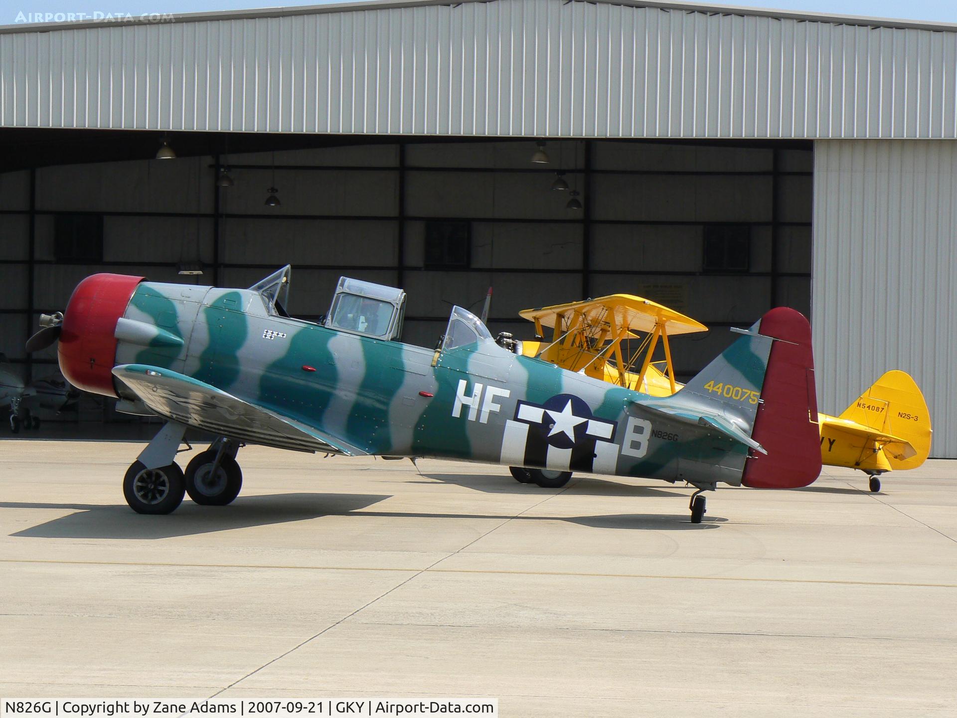 N826G, 1952 North American AT-6G Texan C/N SA 075, on the ramp at Arlington Muni