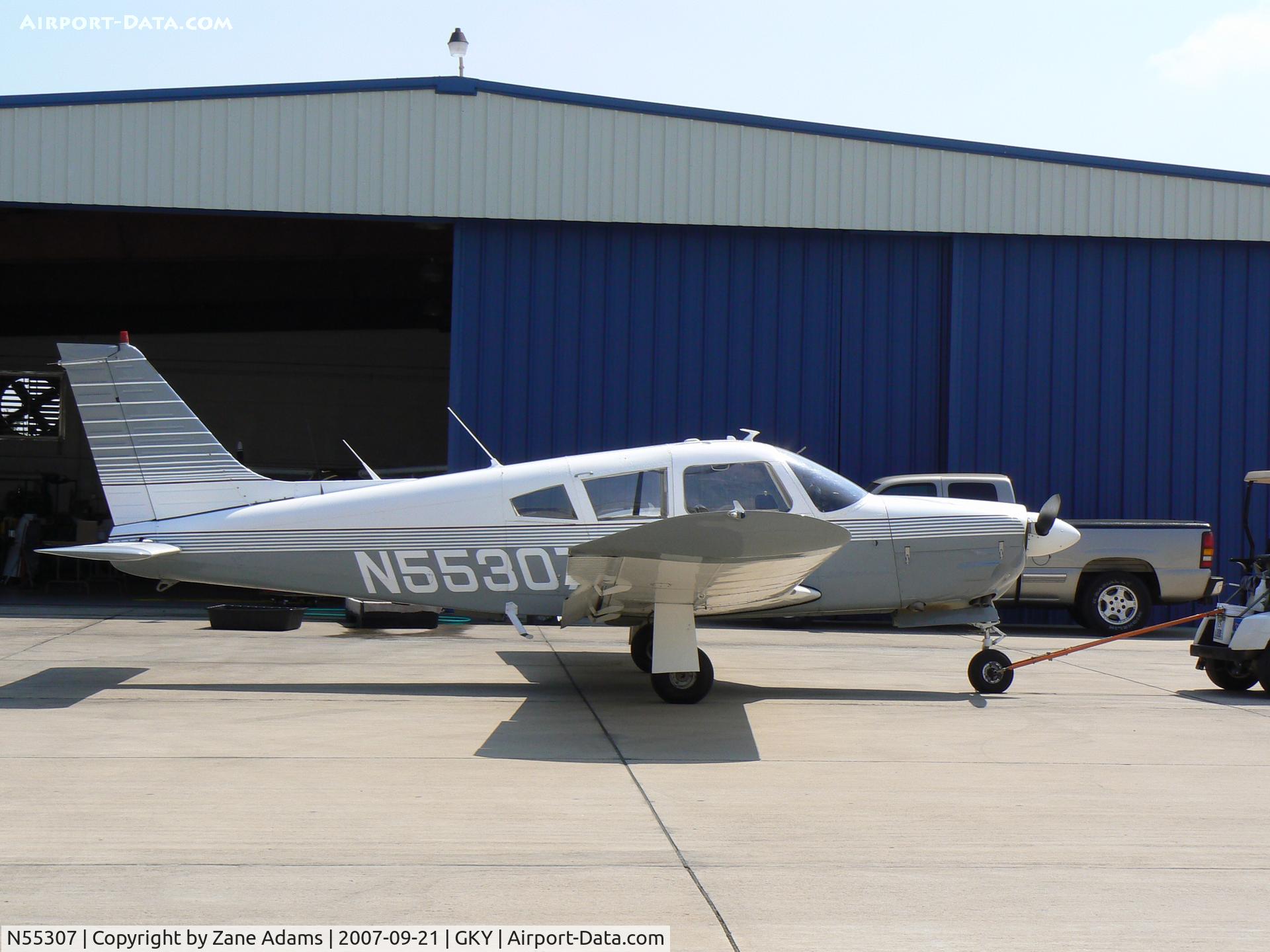 N55307, 1973 Piper PA-28R-200 C/N 28R-7335213, on the ramp at Arlington Muni