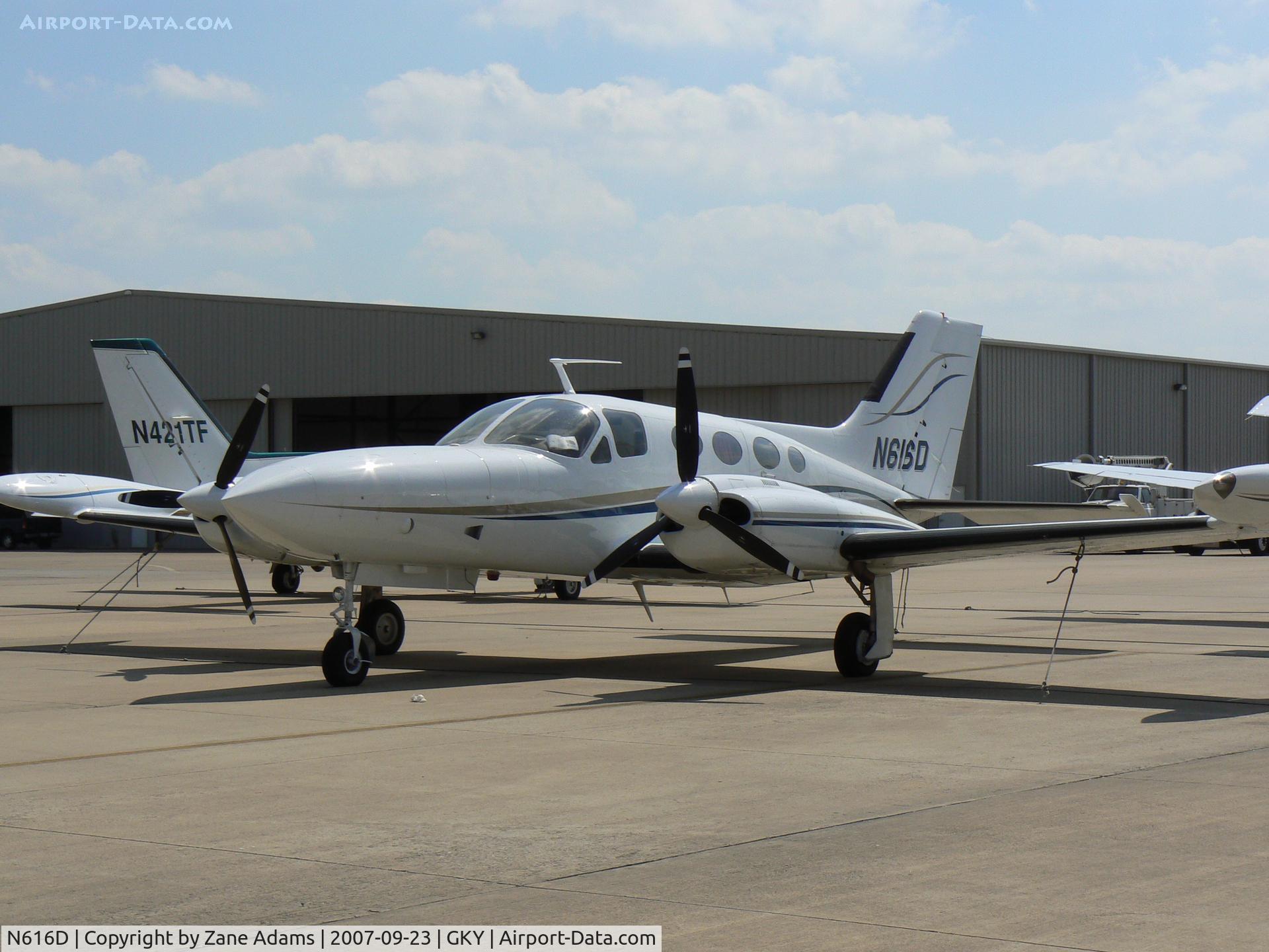N616D, 1971 Cessna 421B Golden Eagle C/N 421B0140, on the ramp at Arlington Muni