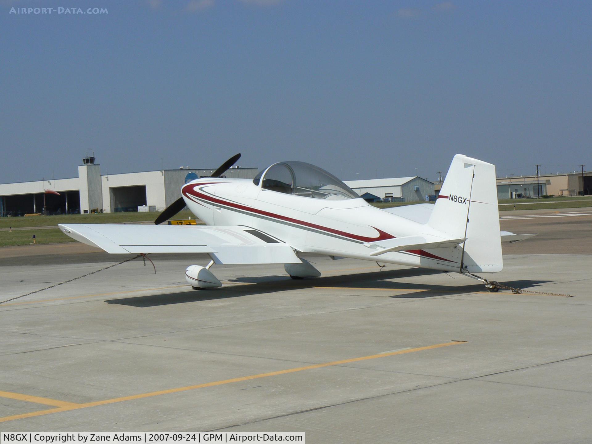 N8GX, 2003 Vans RV-8 C/N 80431, on the ramp at Grand Prairie
