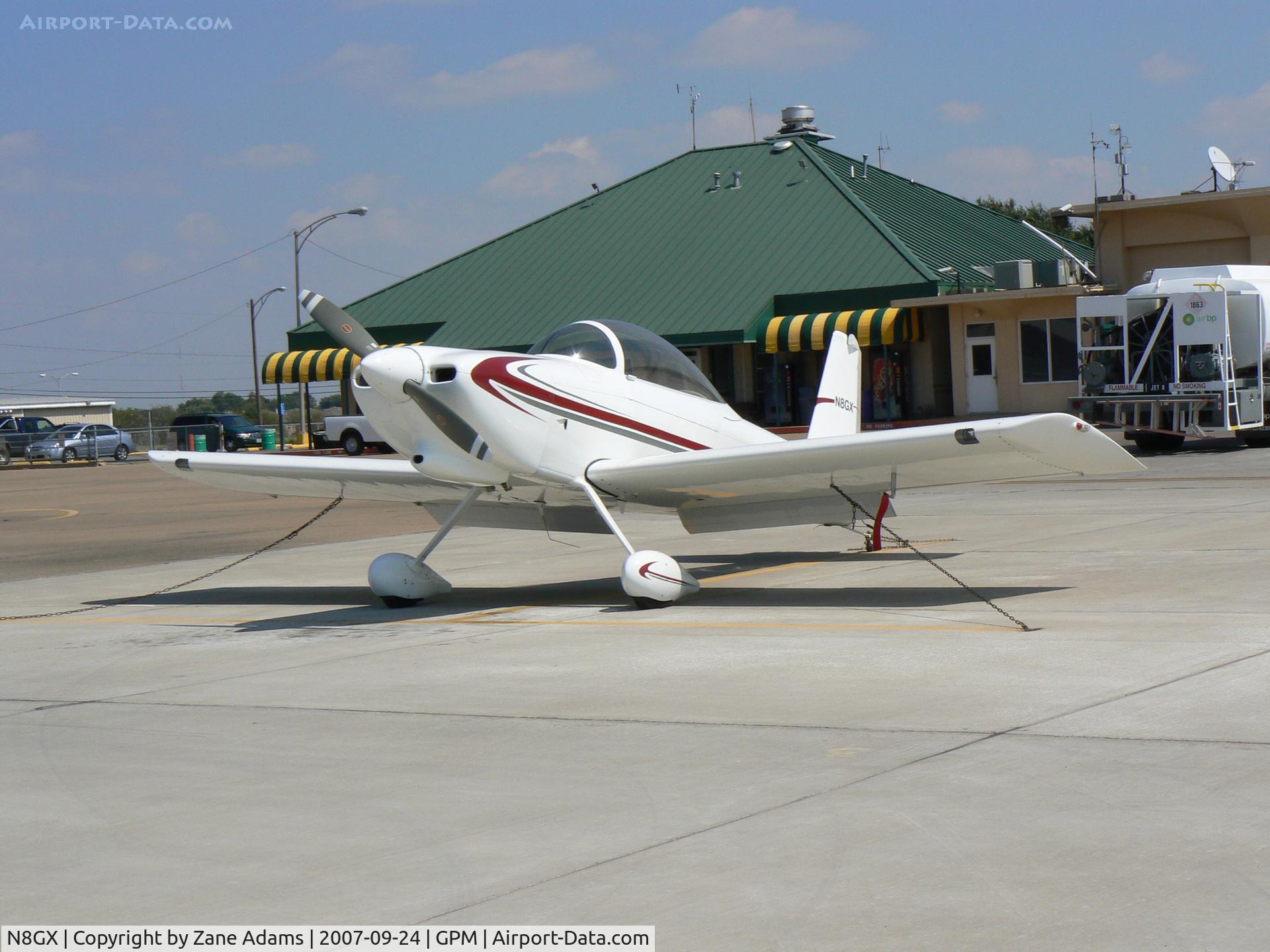 N8GX, 2003 Vans RV-8 C/N 80431, on the ramp at Grand Prairie