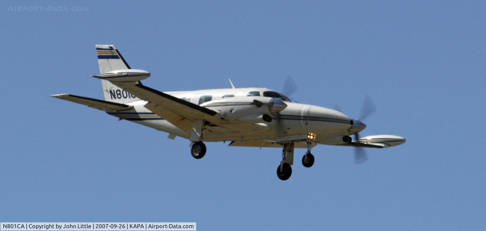 N801CA, 1980 Piper PA-31T1 C/N 31T-8104018, Approach to 35R