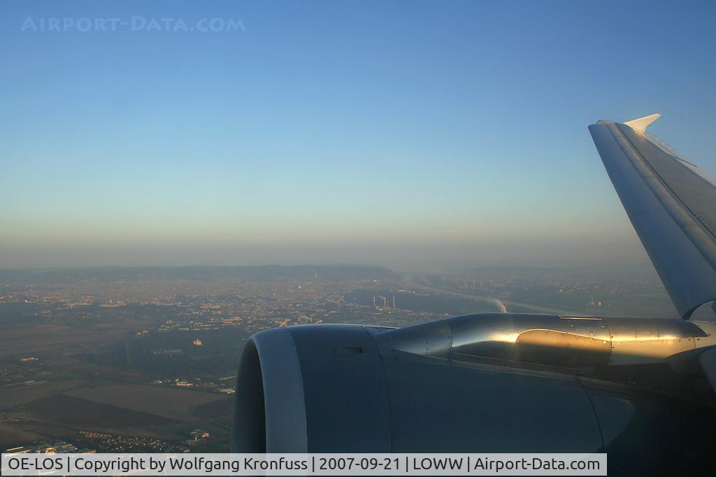 OE-LOS, 2001 Airbus A321-231 C/N 1487, leaving Vienna on SITNI SID