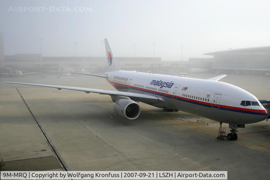 9M-MRQ, 2002 Boeing 777-2H6/ER C/N 28422, mystic scene this morning @ ZRH