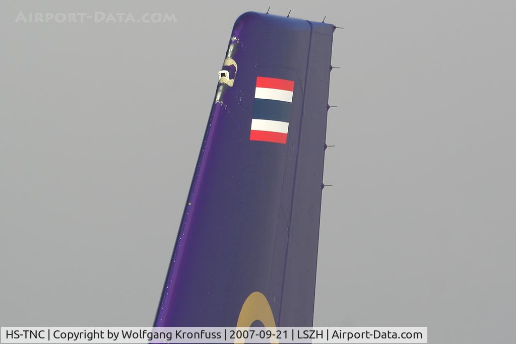 HS-TNC, 2005 Airbus A340-642 C/N 689, CloseUp of the tail mounted Outboardcamera
