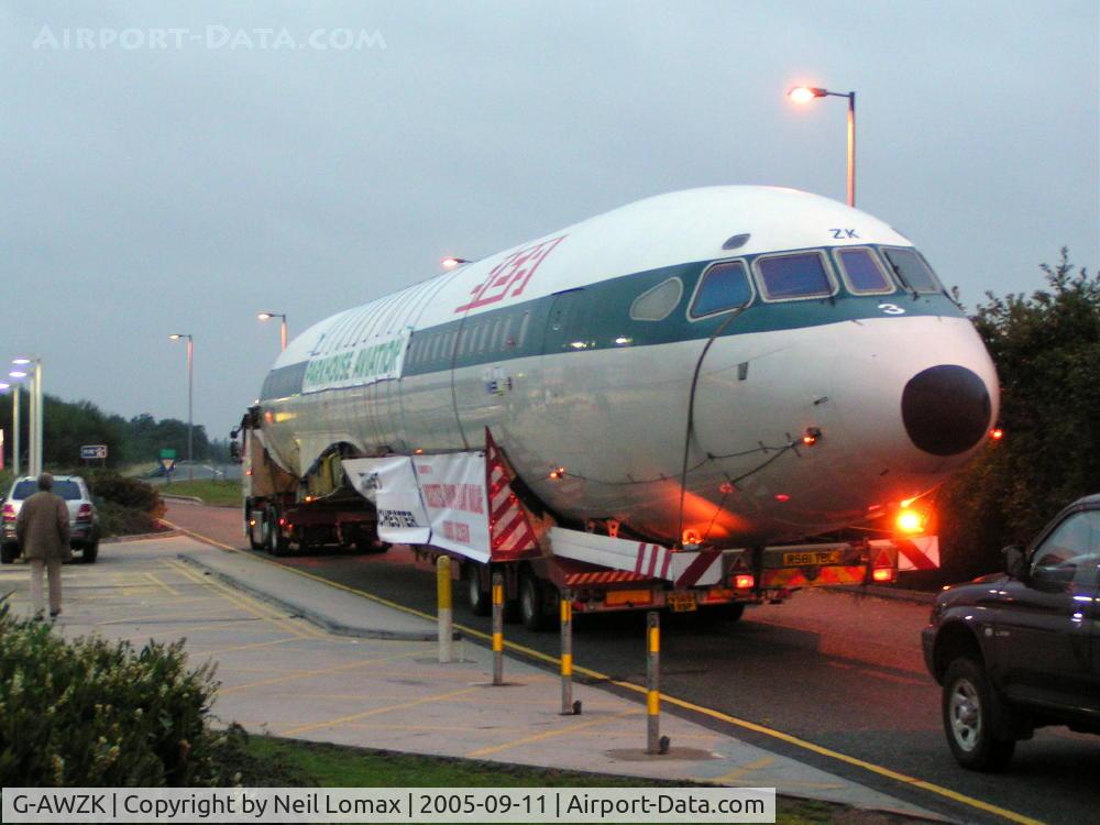 G-AWZK, 1971 Hawker Siddeley HS-121 Trident 3B-101 C/N 2312, Resting at service station.