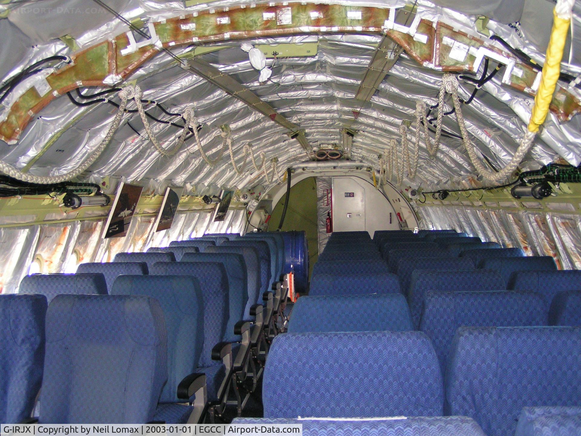 G-IRJX, 2001 British Aerospace Avro 146-RJ100 C/N E3378, Cabin with seats added.