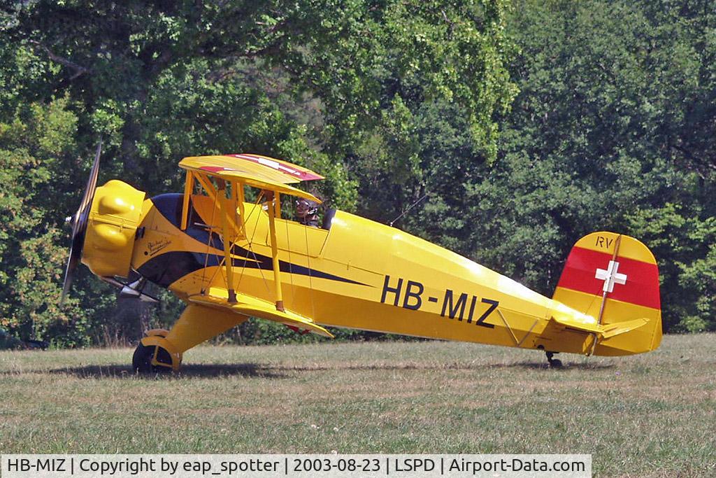 HB-MIZ, 1936 Bucker Bu-133C Jungmeister C/N 1003 RDF/35, arriving at airdisplay 2003 Dittingen