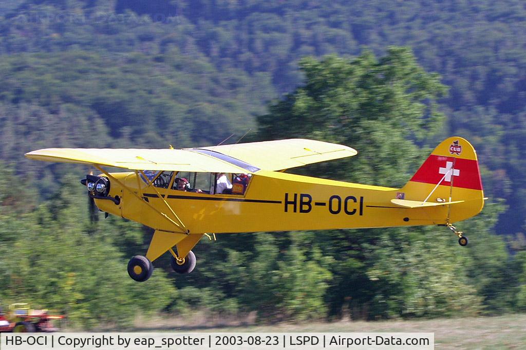 HB-OCI, 1944 Piper L-4J Grasshopper (J3C-65D) C/N 12534, arriving at airdisplay 2003 Dittingen
