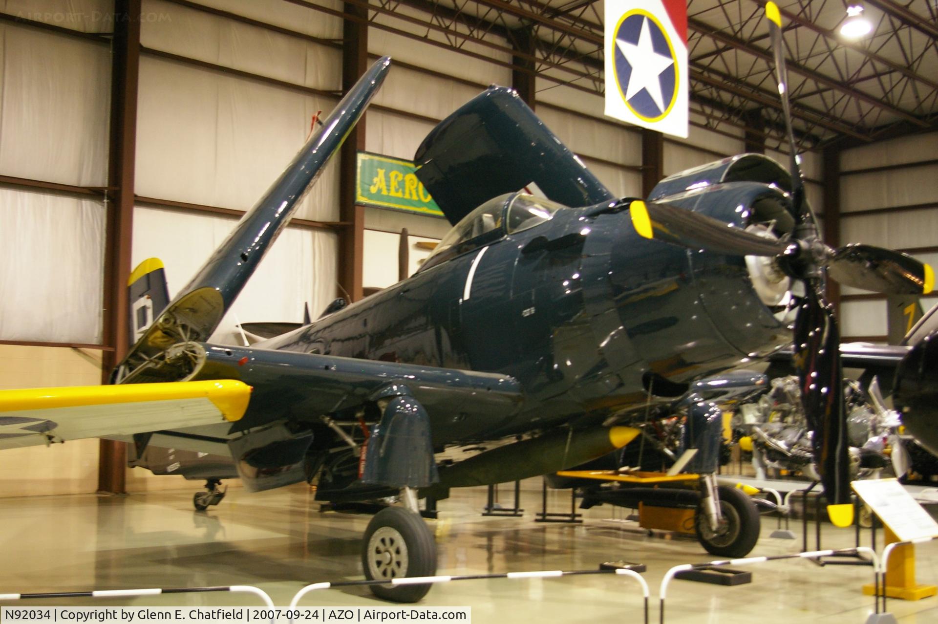 N92034, 1952 Douglas AD-4N Skyraider C/N 7903, Skyraider at the Kalamazoo Air Zoo