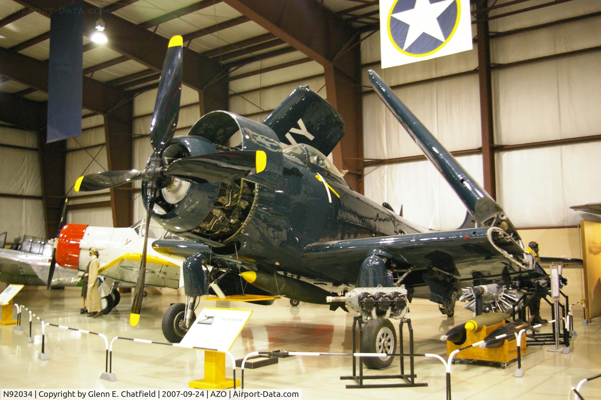 N92034, 1952 Douglas AD-4N Skyraider C/N 7903, Skyraider at the Kalamazoo Air Zoo