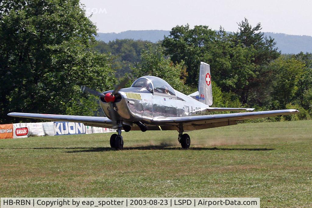 HB-RBN, 1956 Pilatus P3-03 C/N 330-12, airdisplay 2003 Dittingen