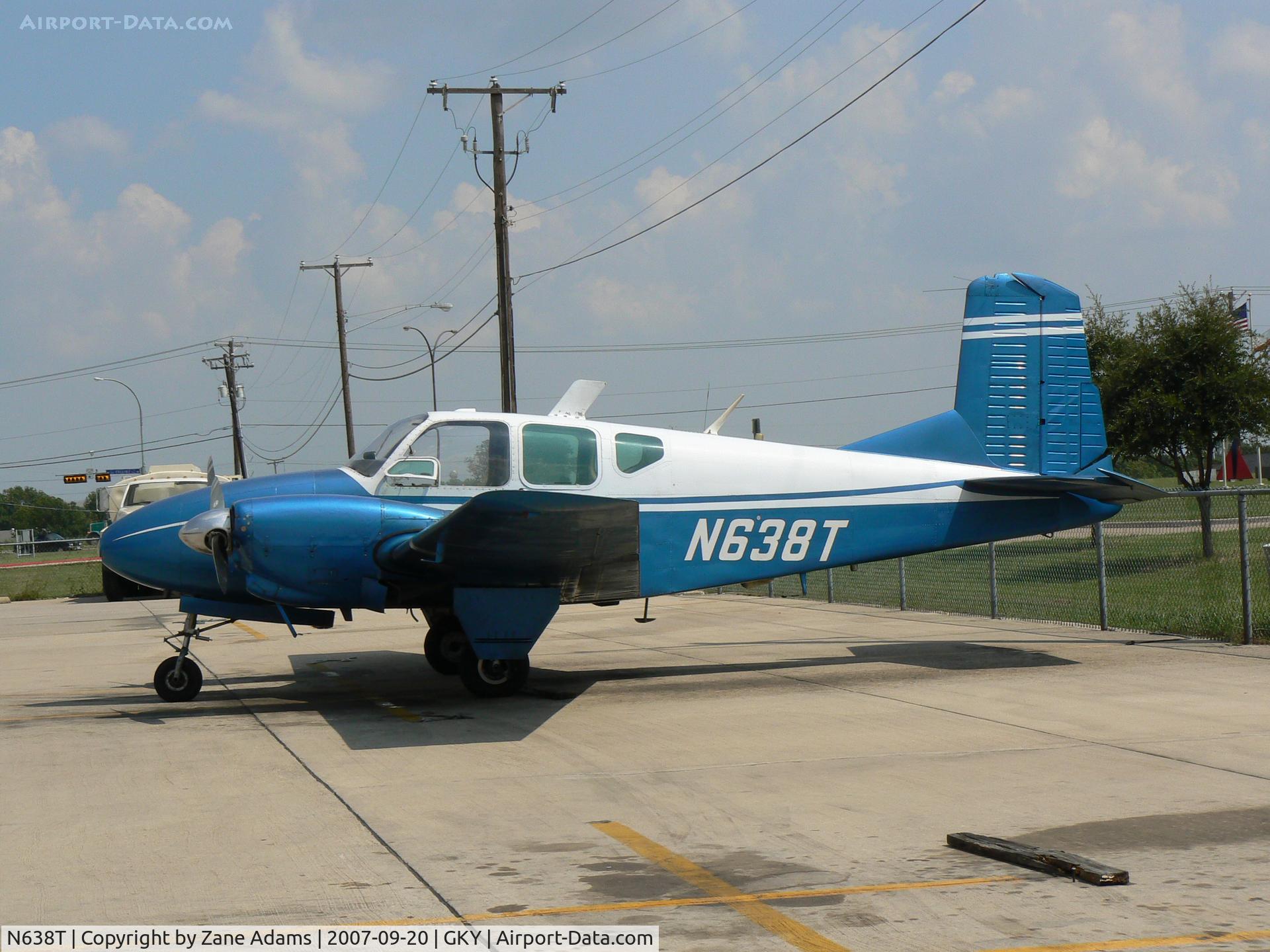 N638T, 1959 Beech 95 C/N TD-205, on the ramp at Arlington Muni