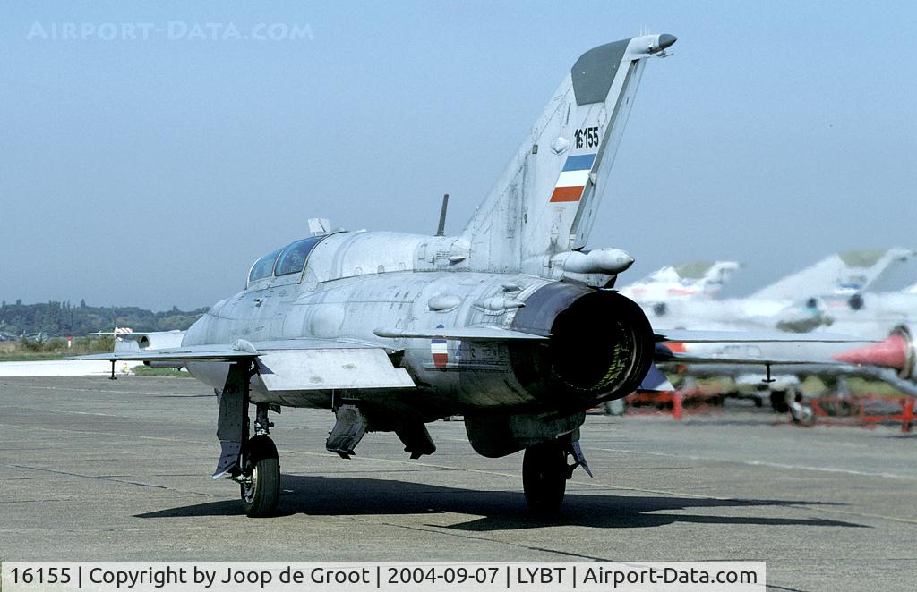 16155, Mikoyan-Gurevich MiG-21UM C/N Not found 16155, One of the last users of the MiG-21 is the Serbian AF. Not many are airworthy though...