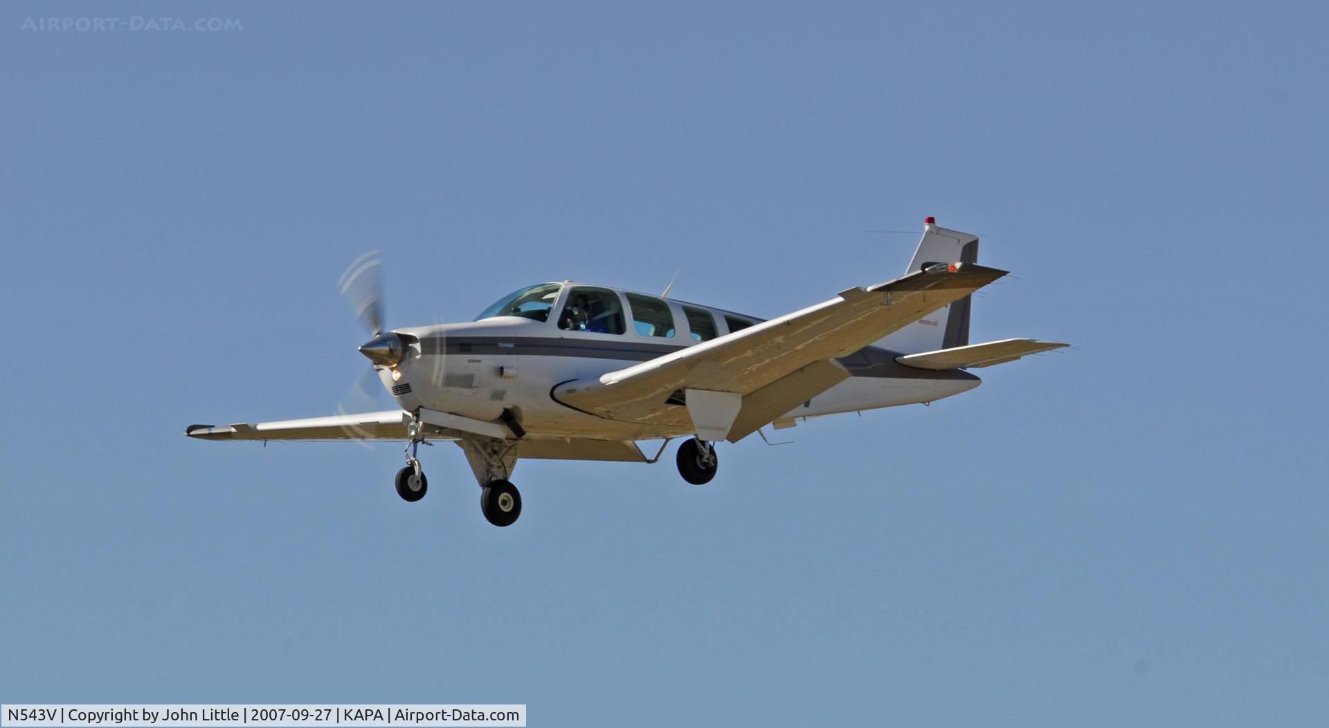 N543V, 1995 Beech B36TC Bonanza C/N EA-581, Approach to 17L