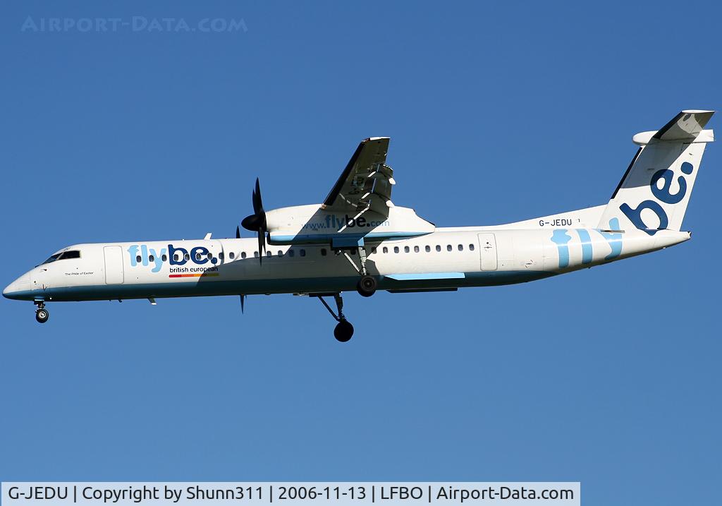 G-JEDU, 2004 De Havilland Canada DHC-8-402Q Dash 8 C/N 4089, Landing rwy 32L