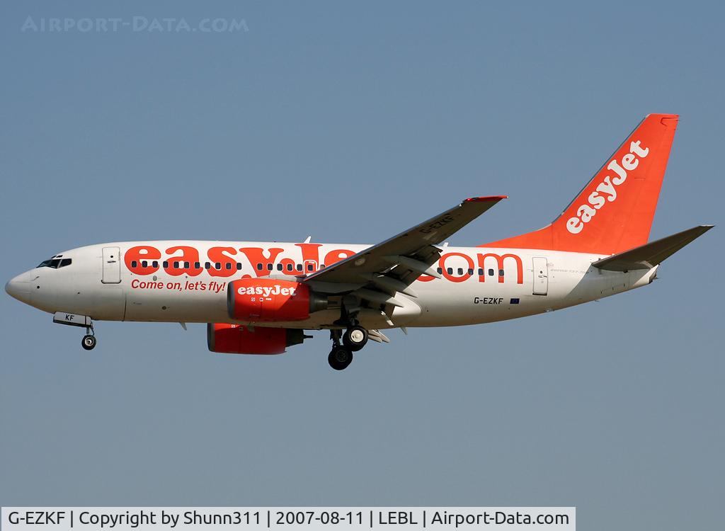 G-EZKF, 2004 Boeing 737-73V C/N 32427, Landing rwy 25R