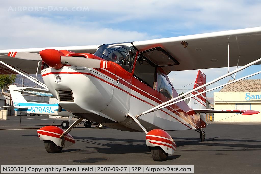 N50380, 1979 Bellanca 7ECA Citabria Citabria C/N 1291-79, A very attractive 1979 Bellanca 7ECA Citabria (115-hp) - N50380, at Santa Paula (KSZP).  The Citabria is one of my favorite GA planes since I learned to fly in them in the early 1980's.