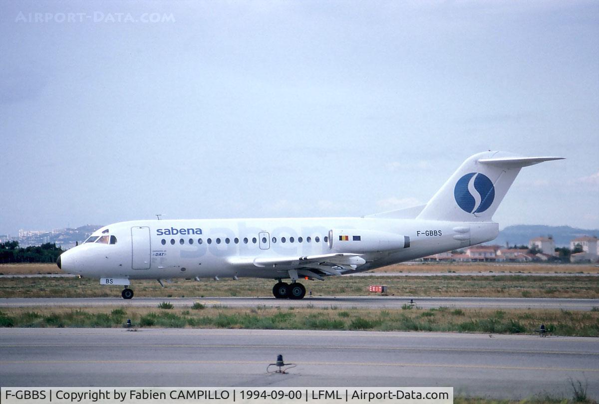 F-GBBS, 1972 Fokker F.28-1000 Fellowship C/N 11050, Sabena DAT