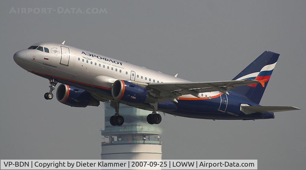 VP-BDN, 2003 Airbus A319-111 C/N 2072, AEROFLOT A319-111