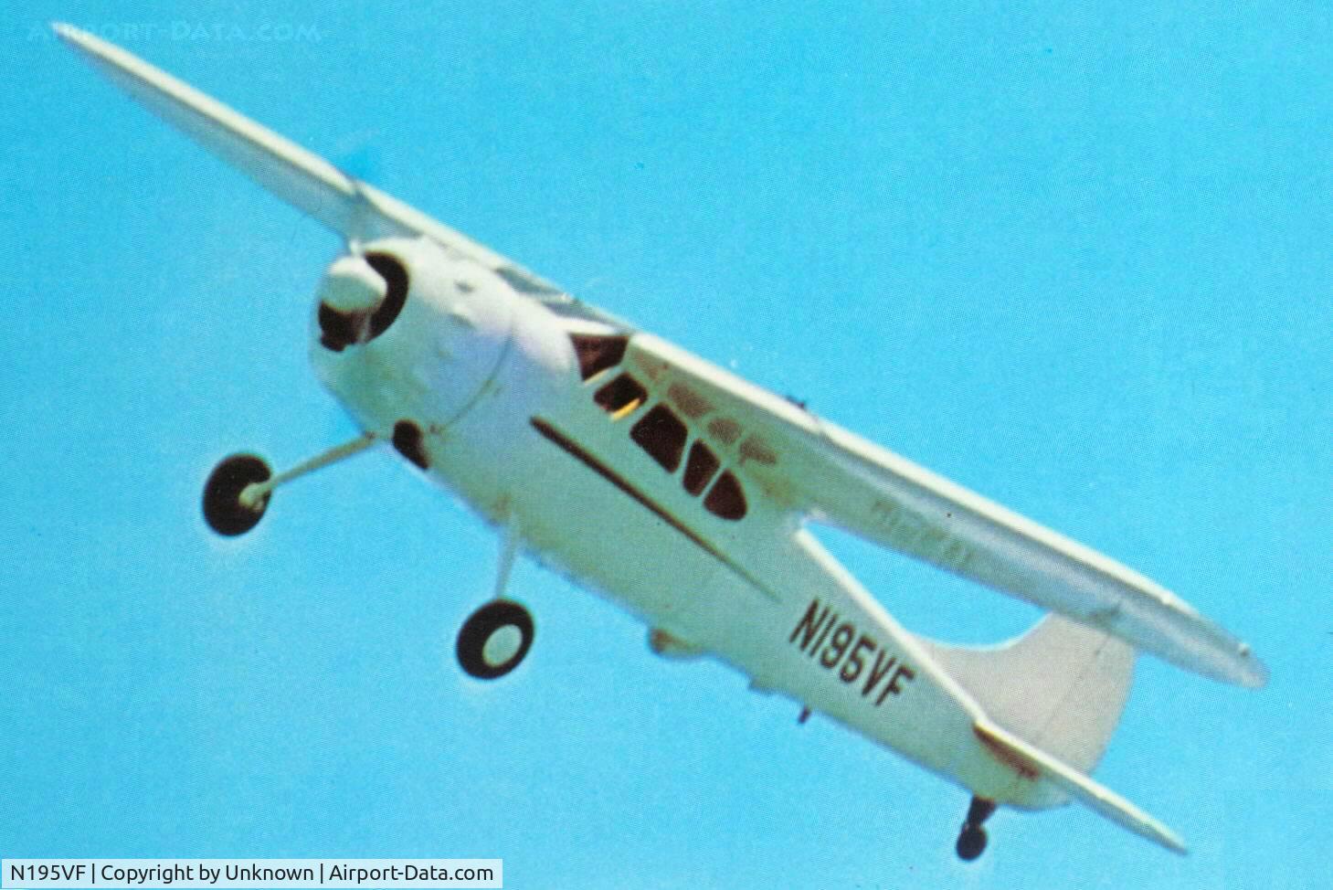 N195VF, 1948 Cessna 195 C/N 7268, I can't remember the details of this mid-70's photograph.  It is stuck in my album and may even be a magazine photograph.