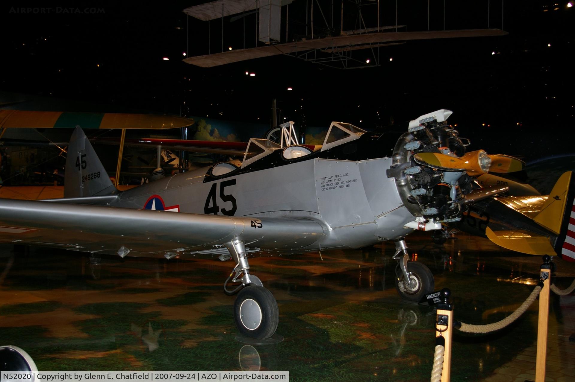 N52020, 1943 Fairchild (Howard) PT-23A Cornell (M-62C) C/N HO-291, PT-23 42-49268 at the Air Zoo