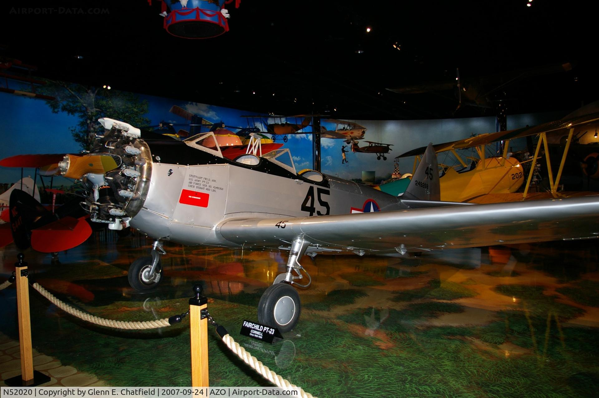 N52020, 1943 Fairchild (Howard) PT-23A Cornell (M-62C) C/N HO-291, PT-23 42-49268 at the Air Zoo