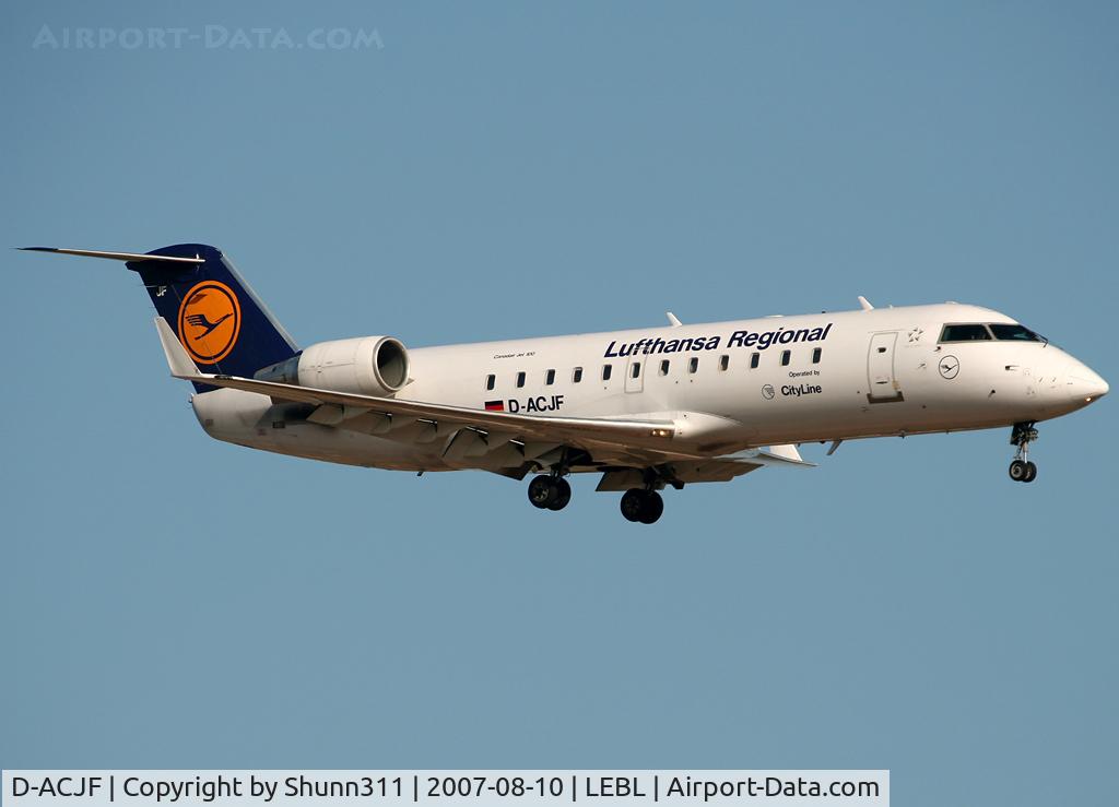 D-ACJF, 1996 Canadair CRJ-100LR (CL-600-2B19) C/N 7200, Landing rwy 25R