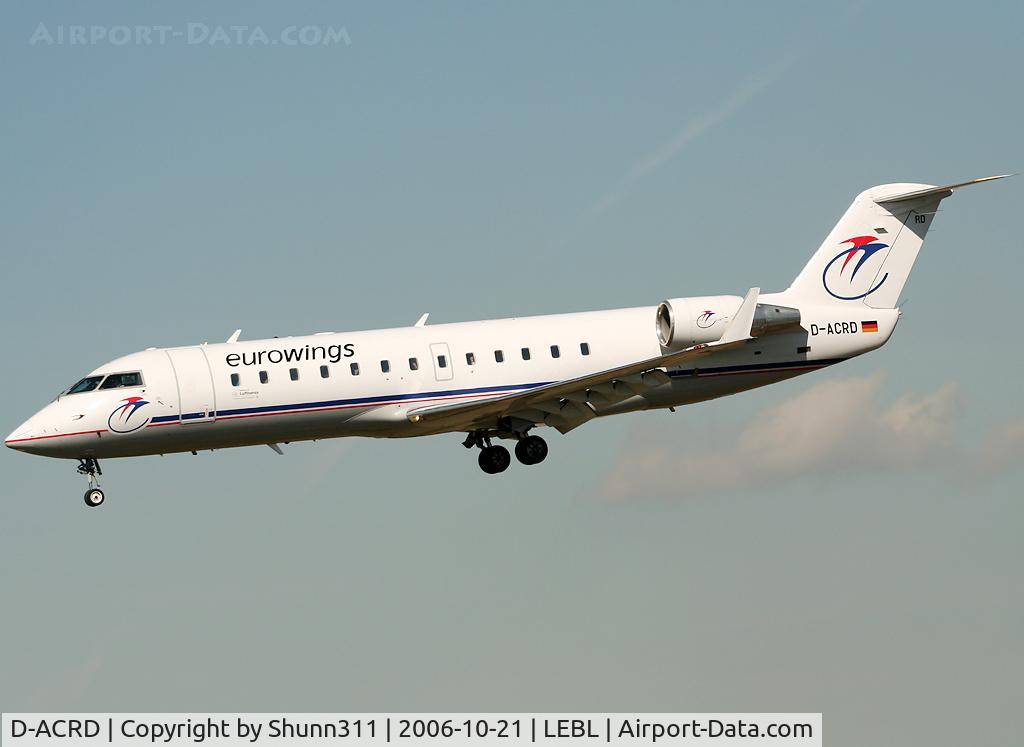 D-ACRD, Canadair CRJ-200ER (CL-600-2B19) C/N 7583, Landing rwy 25L