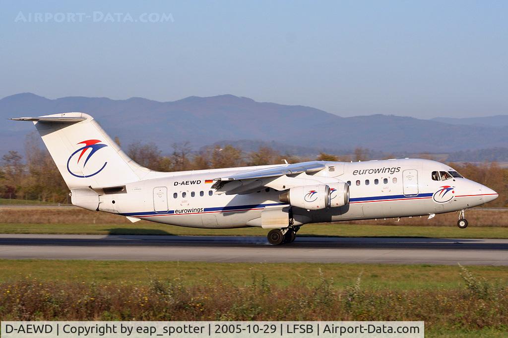 D-AEWD, 1987 British Aerospace BAe.146-200 C/N E2069, Eurowing flying for Lufthansa