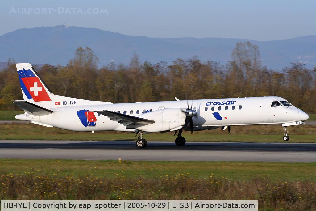 HB-IYE, 1999 Saab 2000 C/N 2000-060, landing on rwy 16