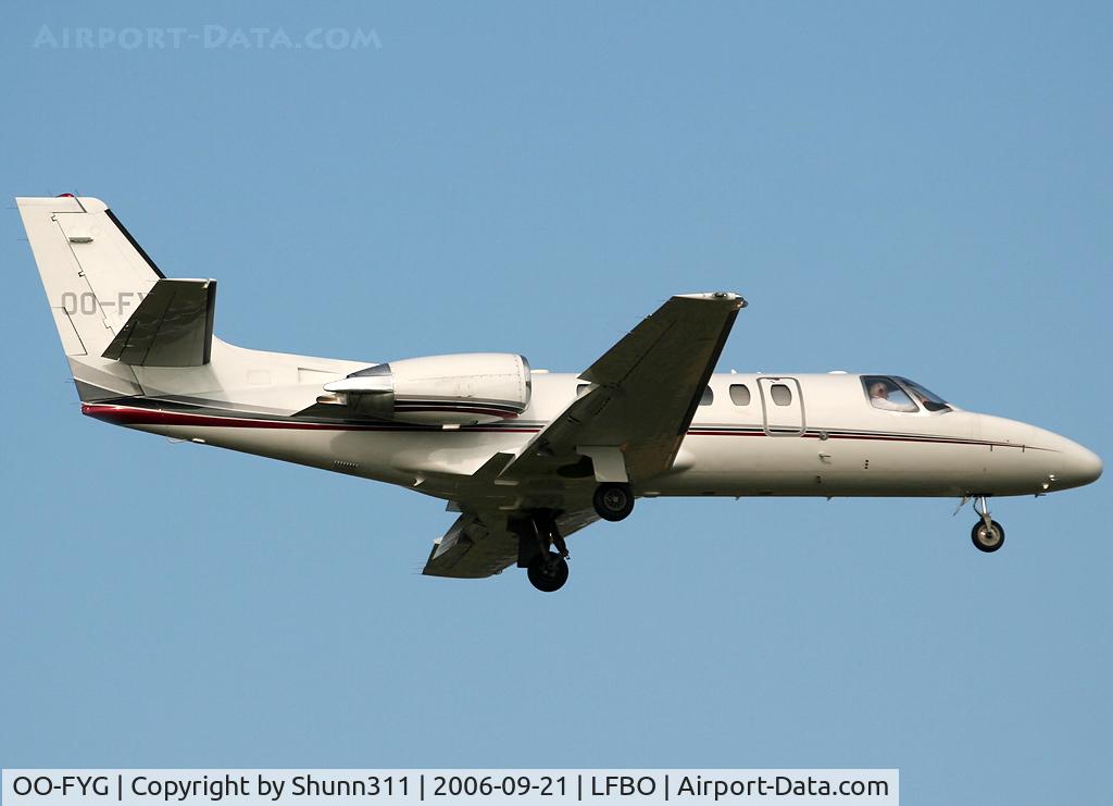 OO-FYG, 2002 Cessna 550 Citation Bravo C/N 550-1027, Landing rwy 14R