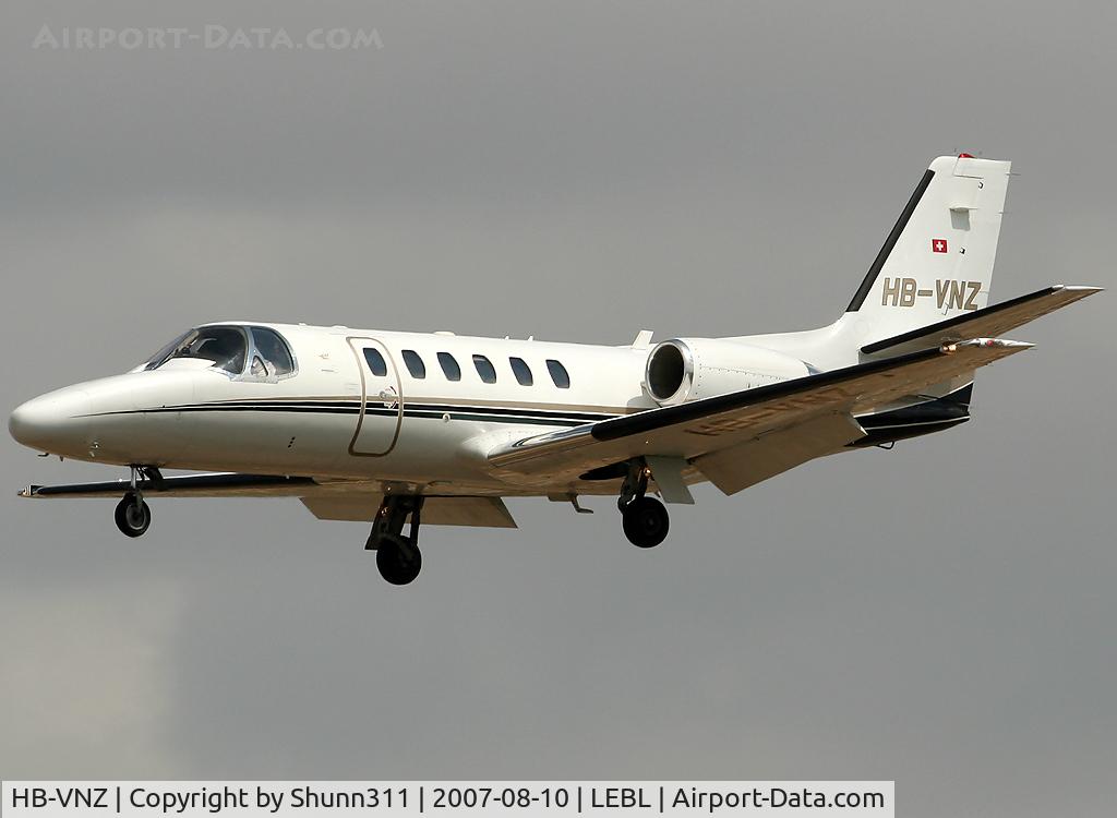 HB-VNZ, 2000 Cessna 550 Citation Bravo C/N 550-0906, Landing rwy 25R