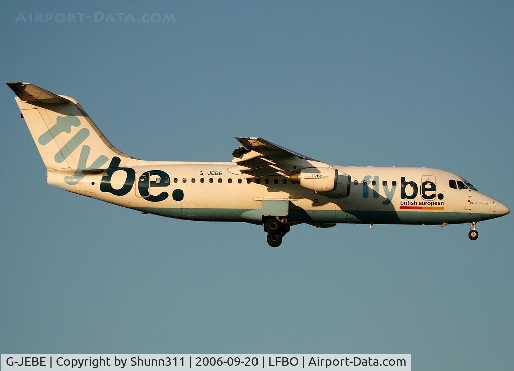 G-JEBE, 1991 British Aerospace BAe.146-300 C/N E3206, Landing rwy 14R