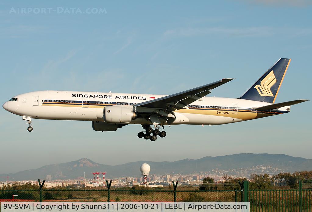 9V-SVM, 2003 Boeing 777-212/ER C/N 30874, Landing rwy 25L