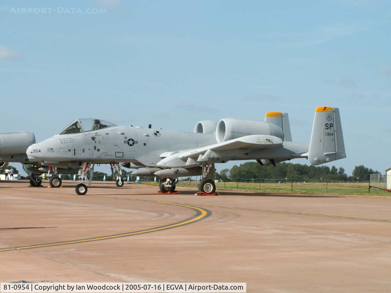 81-0954, 1981 Fairchild Republic A-10A Thunderbolt II C/N A10-0649, Fairchild A-10A/81 FS-52 FW/RIAT Fairford