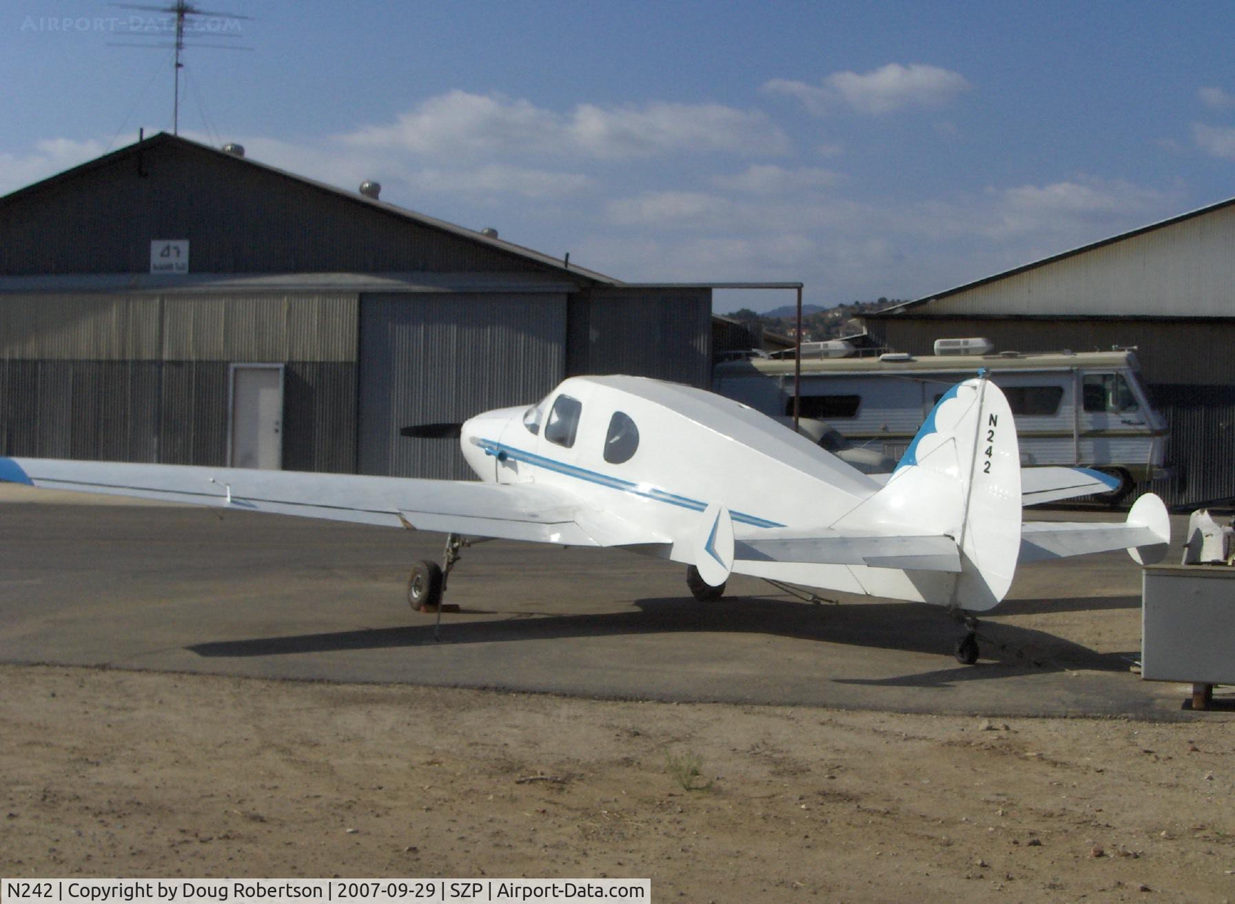 N242, 1947 Bellanca 14-13-2 Cruisair Senior C/N 1425, 1947 Bellanca 14-13-2 CRUISAIR SENIOR, Franklin 6A4-150-B3 150 Hp