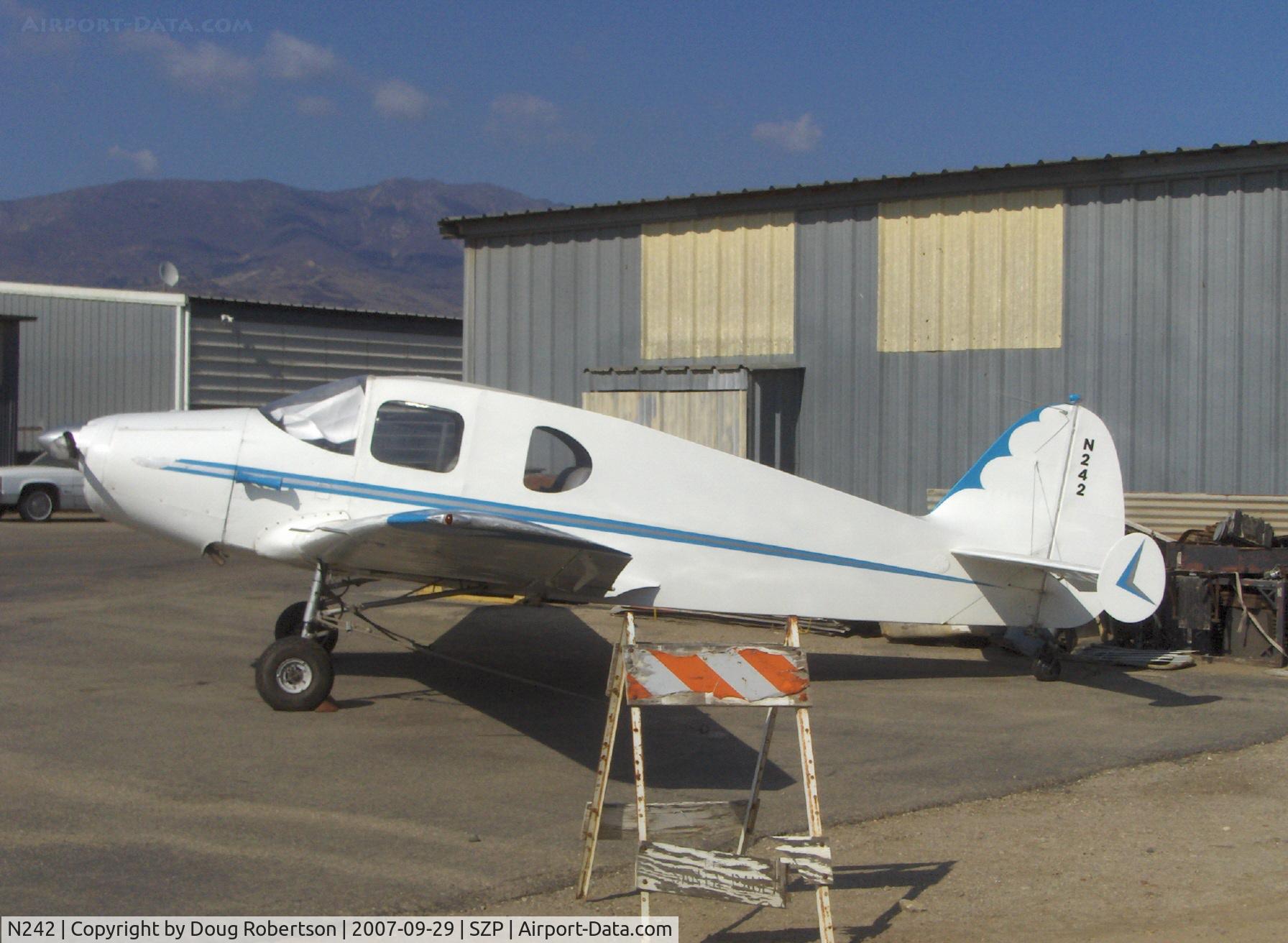 N242, 1947 Bellanca 14-13-2 Cruisair Senior C/N 1425, 1947 Bellanca 14-13-2 CRUISAIR SENIOR, Franklin 6A4-150-B3 150 Hp