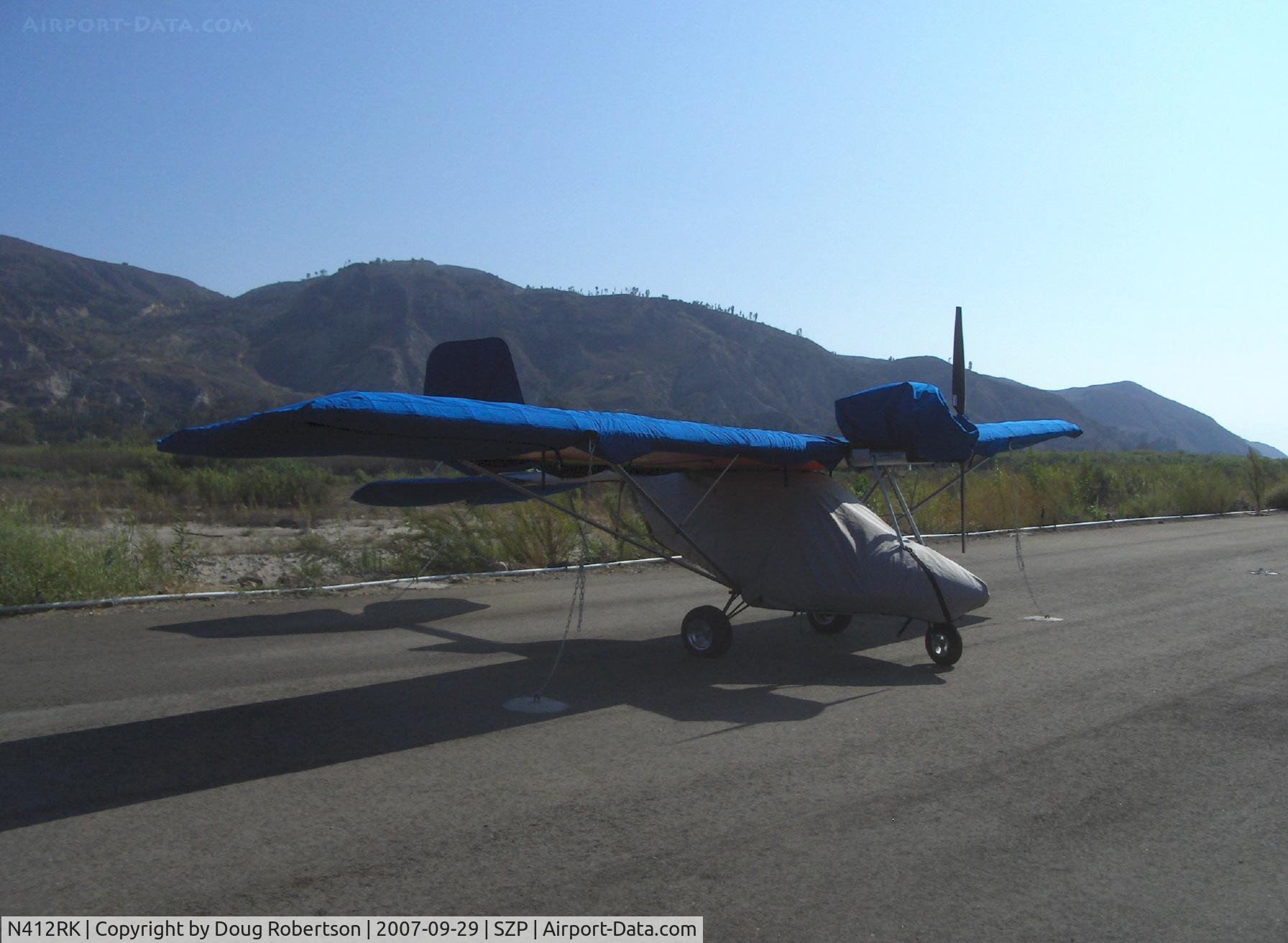 N412RK, 2001 Flightstar IISC C/N 100349, 2006 Flightstar IISC, HKS 700E 2 cylinder 4 stroke 6,200 rpm geared, dual carb 60 Hp, two place