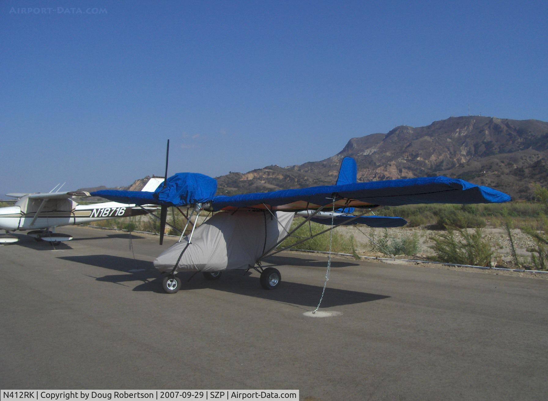 N412RK, 2001 Flightstar IISC C/N 100349, 2006 Flightstar IISC, HKS 700E 2 cylinder 4 stroke 6,200 rpm geared, dual carb 60 Hp, two place