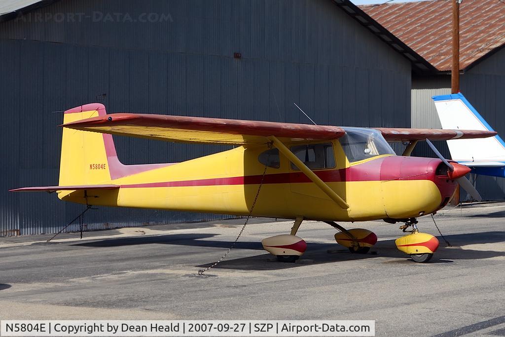 N5804E, 1959 Cessna 150 C/N 17304, 1959 Cessna 150 N5804E tied-down at Santa Paula.
