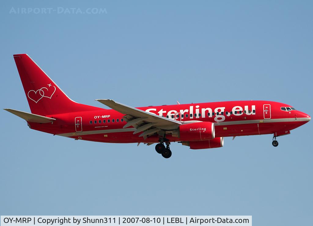 OY-MRP, 2007 Boeing 737-7K9 C/N 34401, Landing rwy 25R