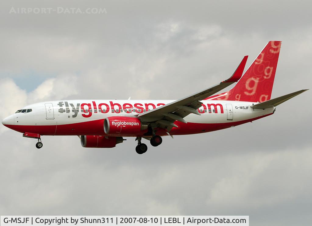 G-MSJF, 2007 Boeing 737-7Q8 C/N 30710, Landing rwy 25R