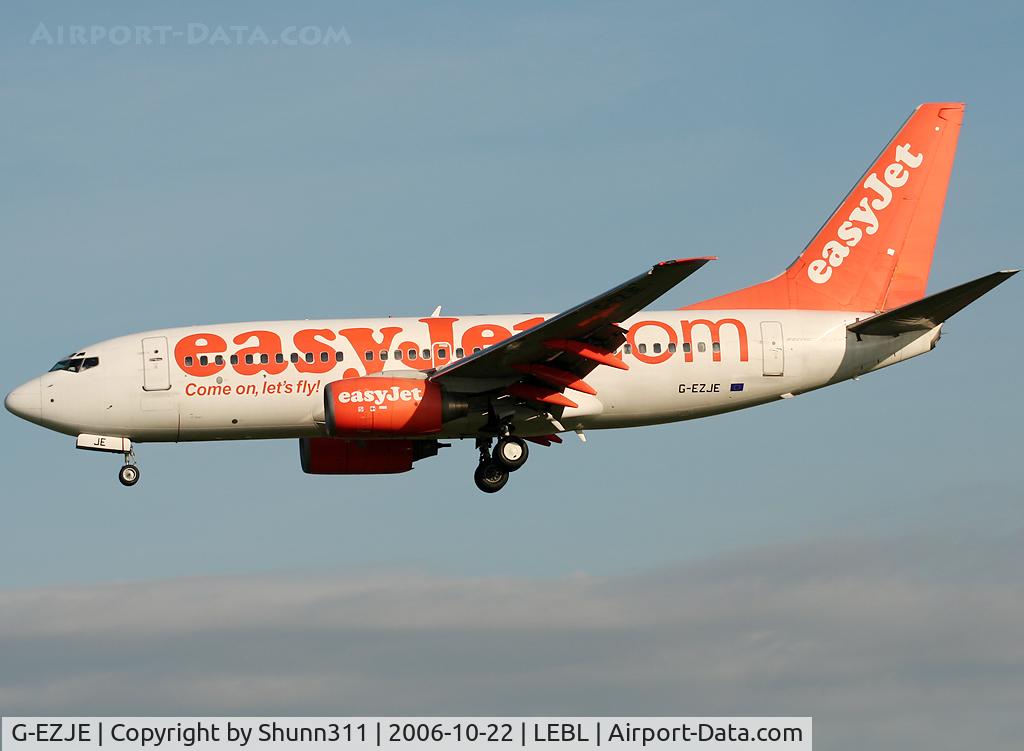 G-EZJE, 2001 Boeing 737-73V C/N 30238, Landing rwy 25R