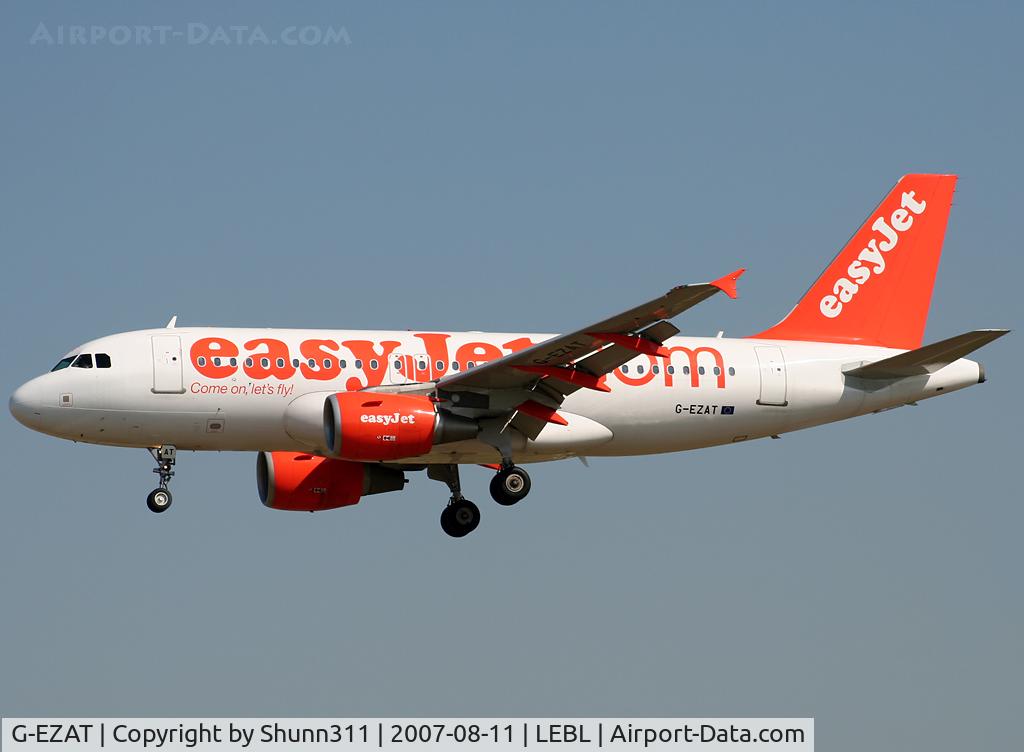 G-EZAT, 2006 Airbus A319-111 C/N 2782, Landing rwy 25R